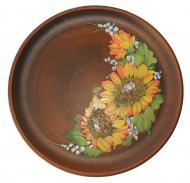 Тарілка УКРАЇНСЬКИЙ ГОНЧАРНИЙ ПОСУД глиняна Соняшник 30 см